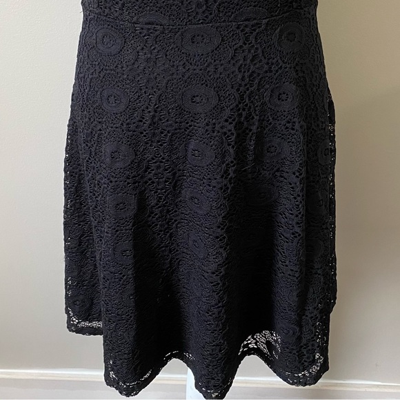 Sears woman’s black fit & flare lace lined Mini skater dress - Picture 3 of 5